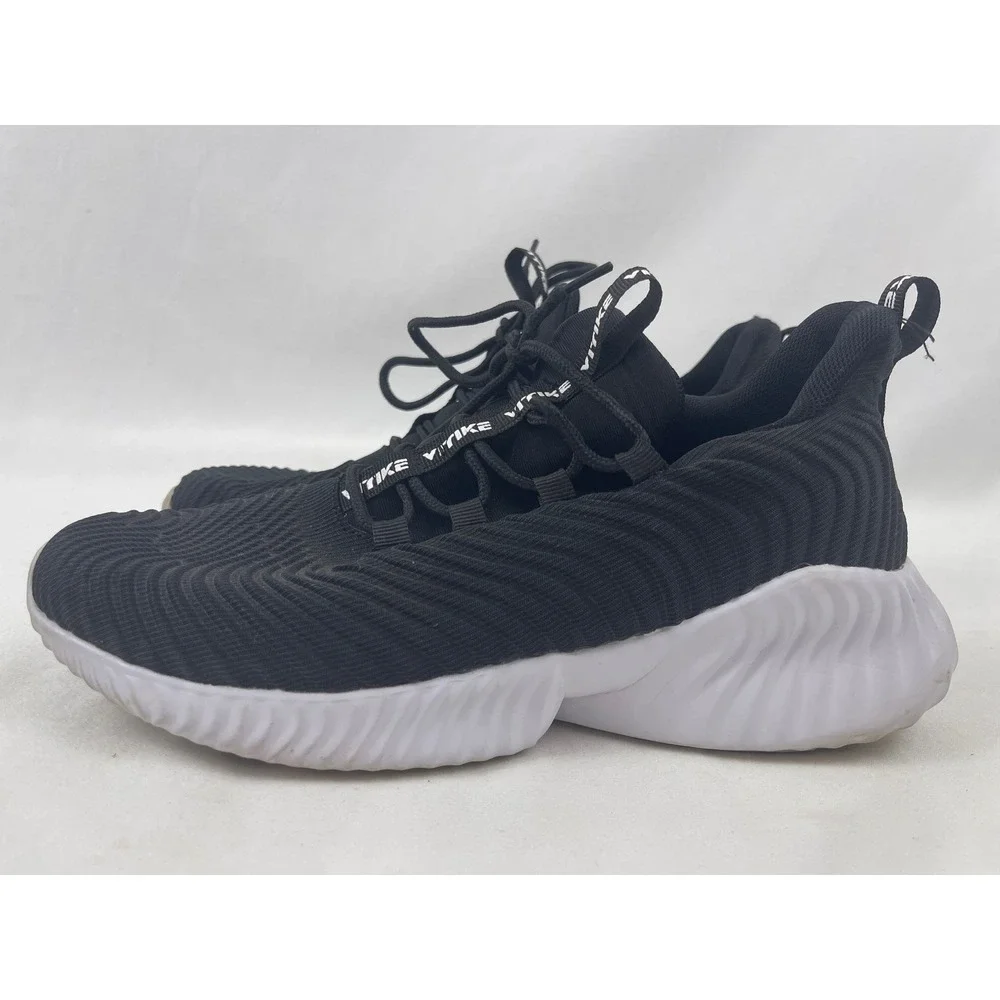 Vitike Running Shoes Mens Black White Very Good‎ Textured Mesh Athletic 40 US 7